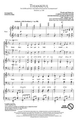 Thankful - Sager/Page/Foster/Fettke - SATB