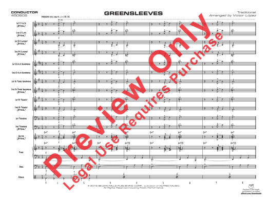 Greensleeves - Traditional/Lopez - Jazz Ensemble - Gr. 0.5