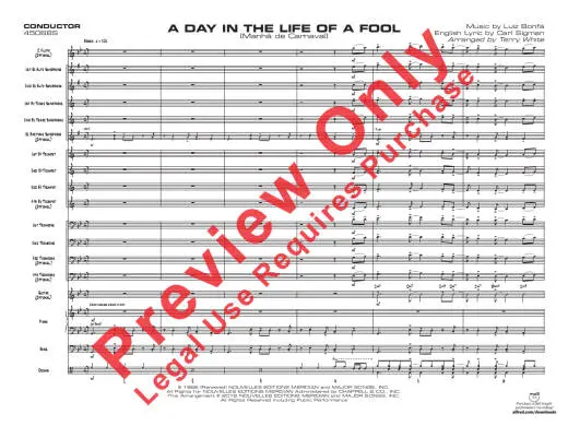 A Day in the Life of a Fool (Manha de Carnaval) - Bonfa/Sigman/White - Jazz Ensemble - Gr. 2