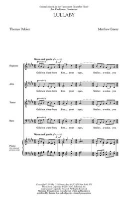 Lullaby - Emery - SATB