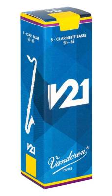 Vandoren - V21 Bass Clarinet Reeds (5/Box) - 2.5