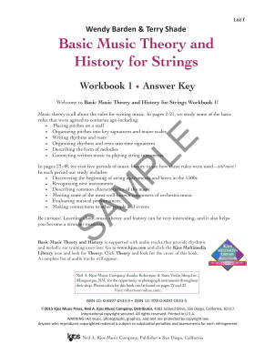 Basic Music Theory and History for Strings, Workbook 1 - Barden/Shade - Teacher\'s Edition - Book