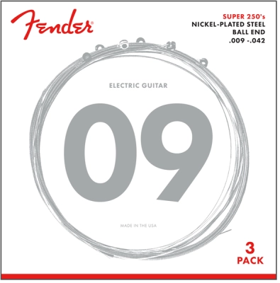 Fender - 250l NPS Electric Strings, Ball End (9-42) 3 Pack