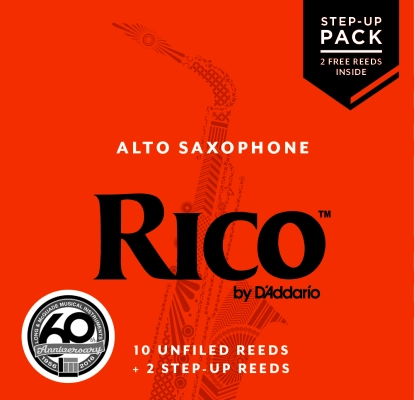 RICO by DAddario - Orange Box Alto Sax Reeds - 2.5, 10-Pack w/2 Bonus Reserve Reeds