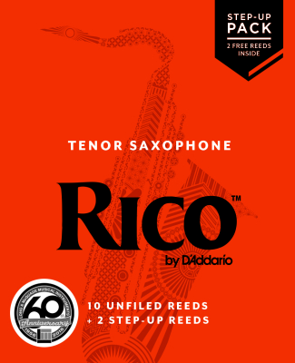 RICO by DAddario - Orange Box Tenor Sax Reeds - 2.5, 10-Pack w/2 Bonus Reserve Reeds