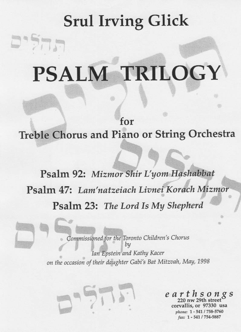 Psalm Trilogy Nr 1, Psalm 92 - Glick - Parties de cordes