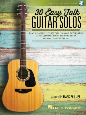 30 Easy Folk Guitar Solos - Book/Audio Online