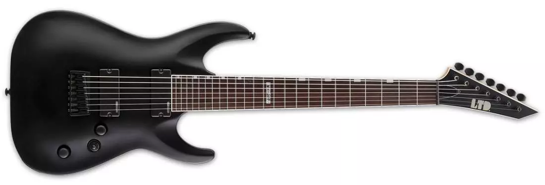 LTD MH-207 7-String Electric Guitar - Black Satin