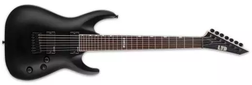 LTD MH-207 7-String Electric Guitar - Black Satin