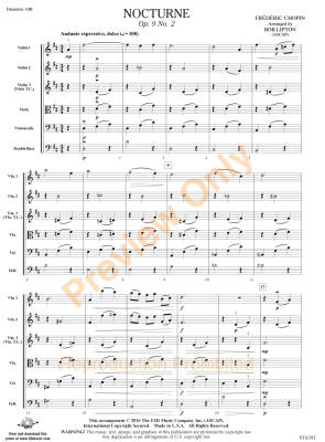 Nocturne Op. 9 No. 2 - Chopin/Lipton - String Orchestra - Gr. 3