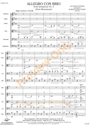 Allegro con brio from Symphony No. 8 (First Movement) - Dvorak/McCashin - String Orchestra - Gr. 4