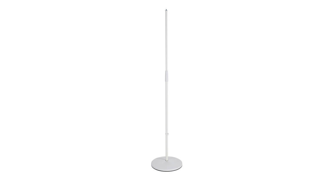 White Mic Stand with Round Base