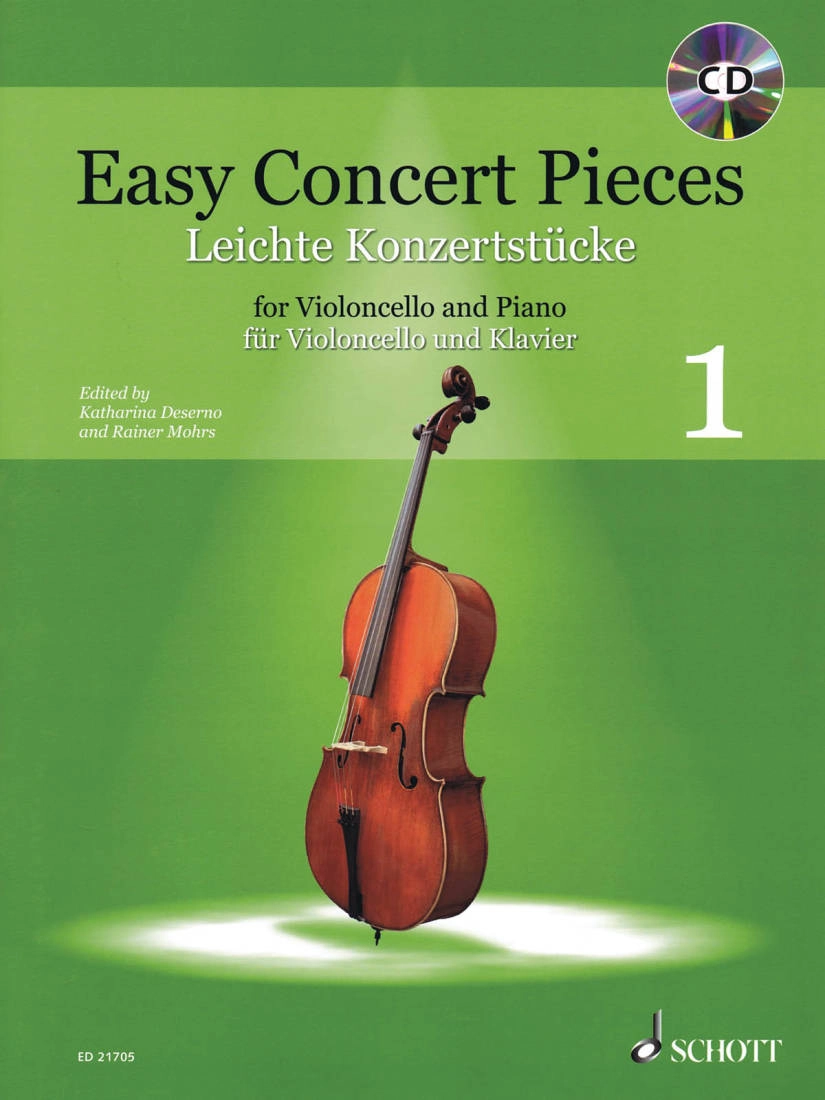 Easy Concert Pieces Volume 1 - Various/Deserno/Mohrs - Cello and Piano - Book/CD