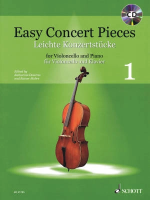 Schott - Easy Concert Pieces Volume 1 - Various/Deserno/Mohrs - Cello and Piano - Book/CD
