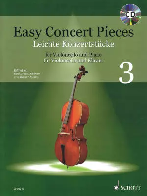 Easy Concert Pieces Volume 3 - Various/Deserno/Mohrs - Cello and Piano - Book/CD