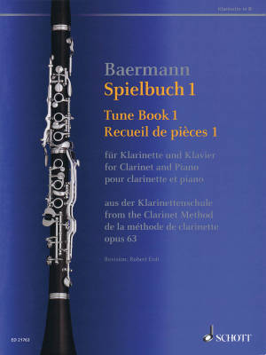Schott - Tune Book 1, Op. 63 - Baermann/Erdt - Clarinet/Piano - Book