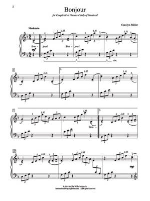 Bonjour - Miller - Late Elementary Piano - Sheet Music