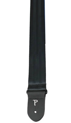 Perris Leathers Ltd - 2 Seatbelt Guitar Strap with Leather Ends - Black