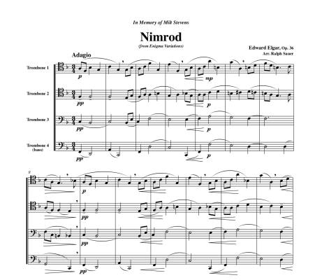 Nimrod from Enigma Variations - Elgar/Sauer - Trombone Quartet