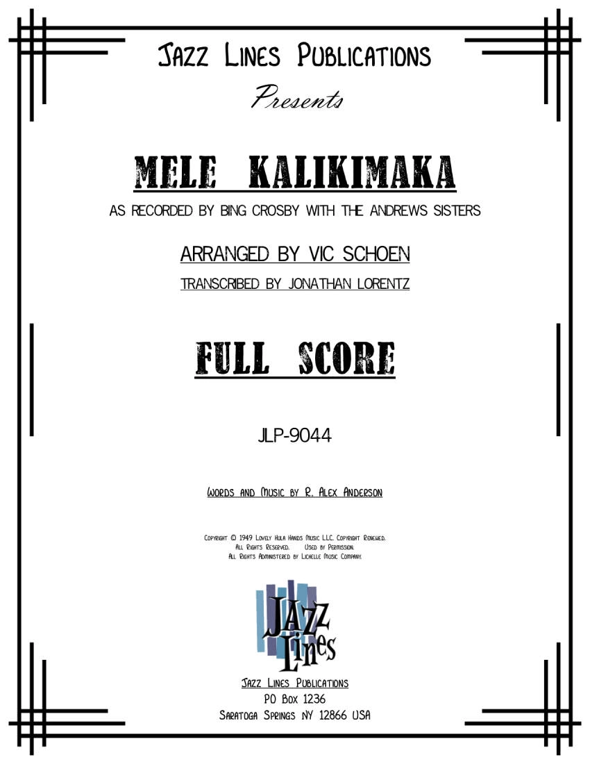 Mele Kalikimaka - Schoen/Lorentz - Jazz Ensemble/Vocal/Vocal Trio - Gr. Medium Difficult