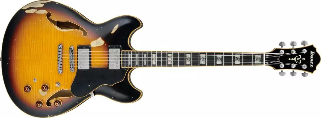 Artstar Vintage Hollowbody Guitar - Yellow Sunburst Low Gloss