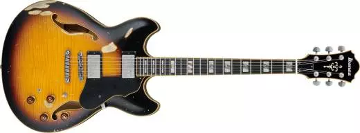 Artstar Vintage Hollowbody Guitar - Yellow Sunburst Low Gloss