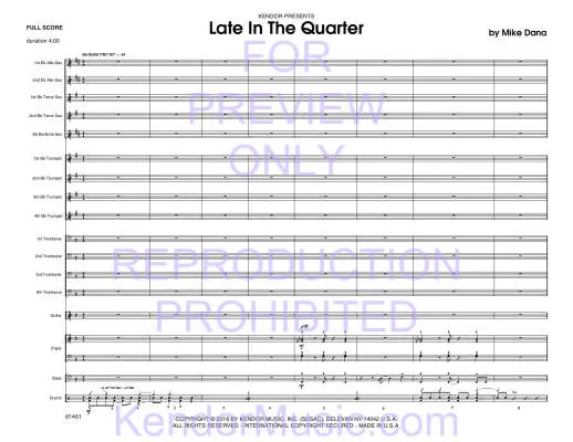 Late In The Quarter - Dana - Jazz Ensemble - Gr. 3