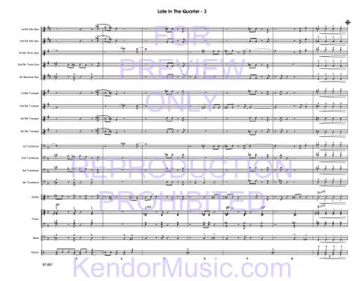 Late In The Quarter - Dana - Jazz Ensemble - Gr. 3
