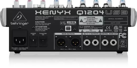 Q1204USB 12-Input, 2/2-Bus Mixer w/ Compressor & USB