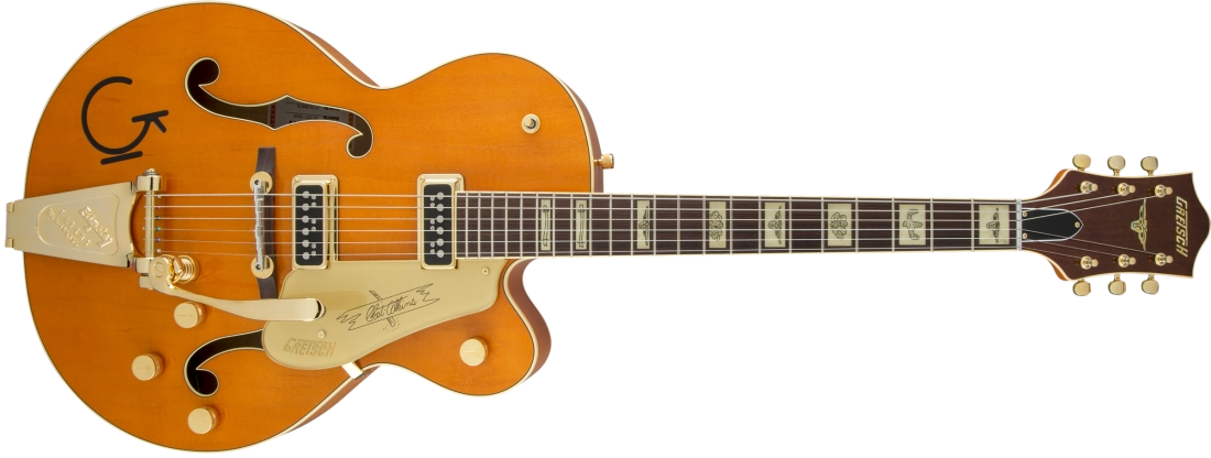 G6120T-55 Vintage Select Edition 1955 Chet Atkins Hollow Body with Bigsby - Vintage Orange Stain, Lacquer