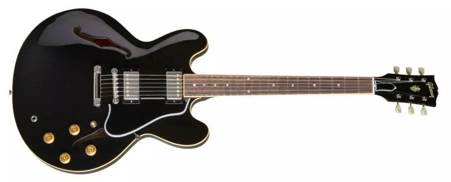ES-335 Plain Top Semi Hollow Electric - Dot Inlay - Ebony Finish
