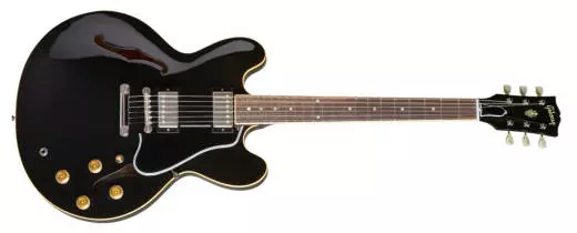 ES-335 Plain Top Semi Hollow Electric  - Dot Inlay - Ebony Finish