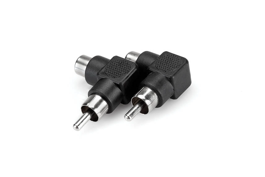 Right Angle Adaptor, RCA to Same, 2 pc