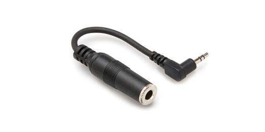 Headphone Adaptor, 1/4 inch TRS to Right Angle 3.5 mm TRS