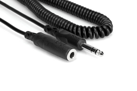 Headphone Extension Cable, 1/4 inch TRS to 1/4 inch TRS, Coiled Cable