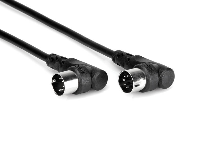 Right Angle MIDI Cable, Right Angle 5-pin DIN to Same, 5 Ft