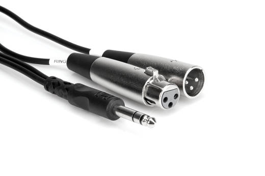 Hosa - Insert Cable, 1/4 inch TRS to XLR3M and XLR3F, 3 m