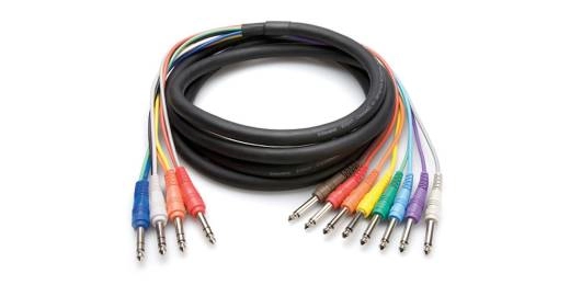 Hosa - Insert Snake Cable, 1/4 inch TRS to Dual 1/4 inch TS, 4 m