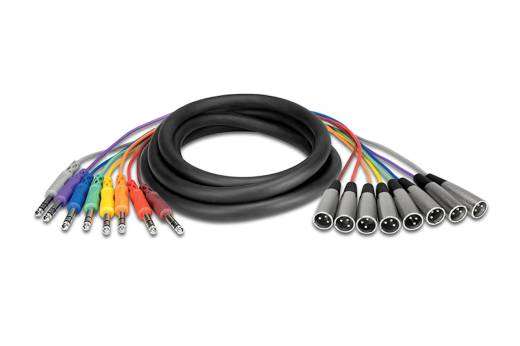Hosa - Balanced Snake Cable, 1/4 inch TRS to XLR3M, 3 m