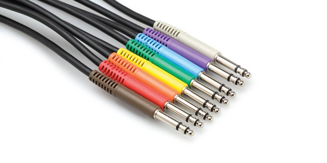 Balanced Patch Cables, TT TRS to Same, 1.5 Ft., 8 Pc