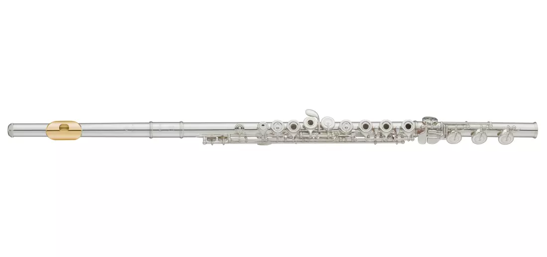 300 Series Intermediate Open Hole Flute with Offset G, B Foot, and Gold-Plated Lip Plate