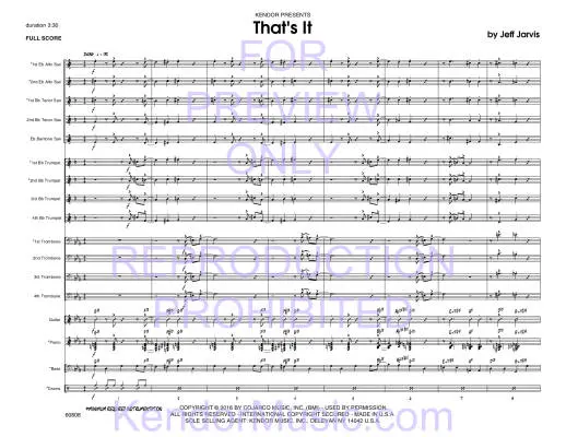 That\'s It - Jarvis - Jazz Ensemble - Gr. 1