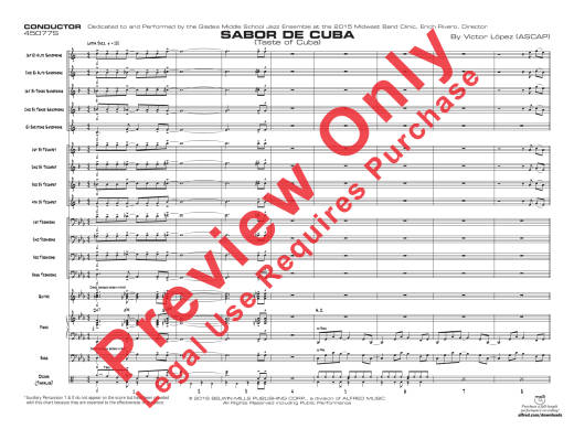 Sabor de Cuba (Taste of Cuba) - Lopez - Jazz Ensemble - Gr. 3.5