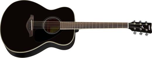Yamaha - FS820 Small Body Acoustic Guitar w/ Solid Spruce Top - Black Gloss