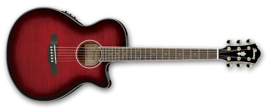 AEG Thinline Acoustic Electric Guitar - Transparent Hibiscus Red