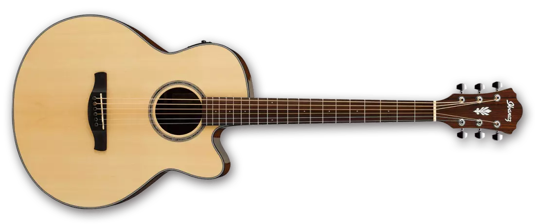 AEL Series Baritone Acoustic Electric Guitar - Natural High Gloss