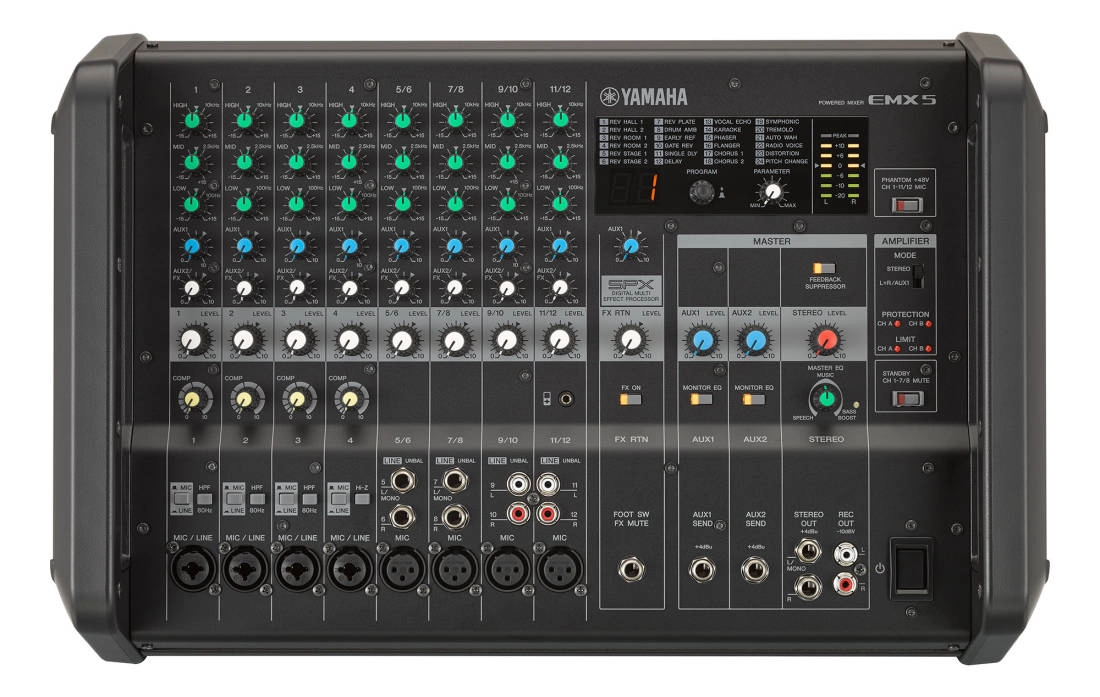 12 Channel Powered Compact Mixer - 2 x 460W