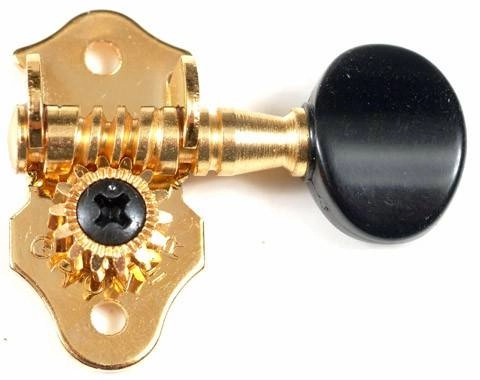 Grover - Sta-tite 9-Series Ukulele Tuners - Gold w/ Black Buttons