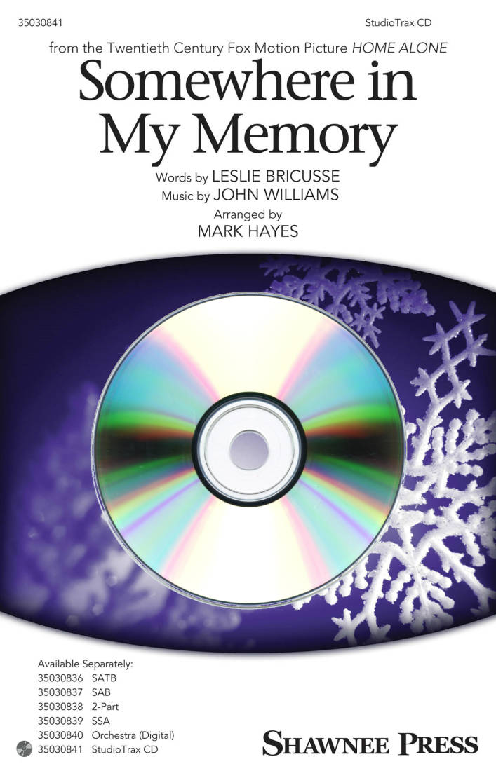 Somewhere in My Memory - Bricusse/Williams/Hayes - StudioTrax CD