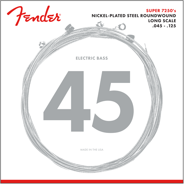 7250 Nickel Plated Steel 5 String Bass Strings, 45-125 Long Scale